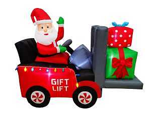 Santas Forest 6½‑Foot Forklift Santa Christmas Inflatable – Holiday Outdoor Decor