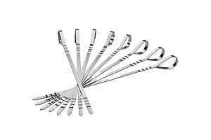 Napoleon 70015 8-Piece Multi-Functional Skewer, Stainless Steel Head, Curved Handle