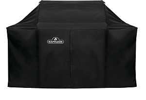 Napoleon 61627 Grill Cover, 25 in W, 66 in D, 48 in H, Polyester, Black