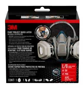 3M 6503QLP1-DC-PS Quick Latch Respirator, L Mask, N95 Filter Class, 95 % Filter Efficiency, Organic Vapor Cartridge