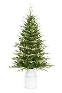 Milk Can Christmas Tree – 4.5‑Foot Santa’s Forest with Aspen Fiber Branches