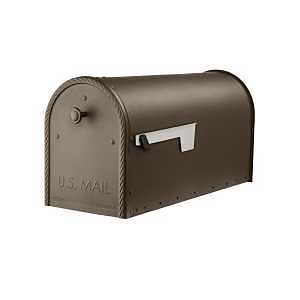Large Venetian Bronze Post‑Mount Mailbox – Galvanized Steel with Magnetic Latch