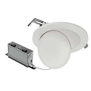 Halo HLA609FS5 10W Matte White Gimbal LED Downlight – Dimmable, Energy‑Saving Recessed Light