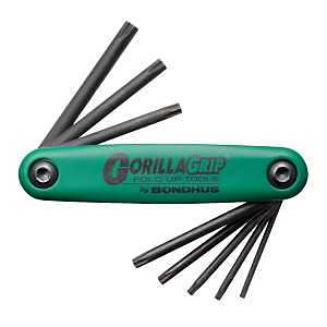 8-piece T9-t40 Gorilla Grip Torx Fold-up Tool Set - Bondhus 116-12634