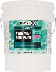 Insl‑X WR101009905 5‑Gal White Semi‑Gloss Acrylic Swimming Pool Paint – Low‑VOC Waterborne Coating