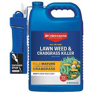 BioAdvanced Ready‑to‑Use Lawn Weed & Crabgrass Killer – 1.3 gal Red/Brown Liquid Formula