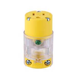 Lighted Grounded 15A 125V Electrical Connector – Safe Power Outlet