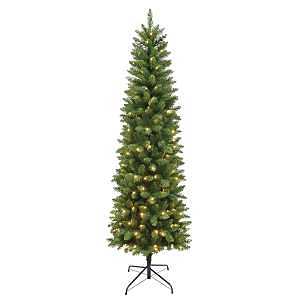 Hometown Holidays 357-6378TSL70LW5 Cedar Spruce Slim Tree, 7 ft H
