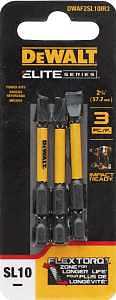 DEWALT 2.25" Hex‑Shank Insert Bit – #10 Slotted Drive, Steel Construction