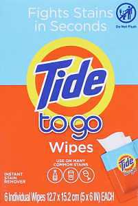 Tide To Go Portable Instant Stain‑Removal Wipes – Bleach‑Free Fabric Cleaner