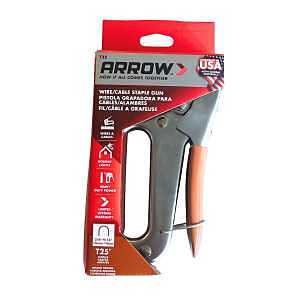 Arrow T25 Cable Staple Gun, Crown Staple, 3/8, 7/16, 9/16 in W Crown, Steel Staple