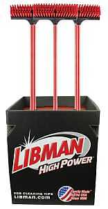 Libman 547 Floor Scrubber, 1.312 in L Trim, Pet, Red, 3-1/2 in W Brush, 52 in OAL, Red