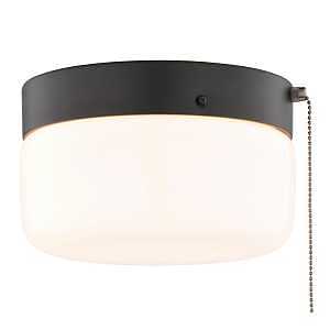 8.25" 2‑Light Flush‑Mount Ceiling Light – Black Metal