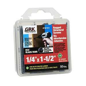 Heavy‑Duty Black Structural Screw 1/4" x 1½"