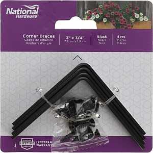 National Hardware 3‑Inch Powder‑Coated Steel Corner Brace – Heavy‑Duty Support