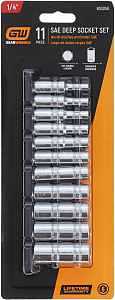 GearWrench 10‑Piece 1/4‑in Deep Socket Set – Alloy Steel with Full Chrome Polish