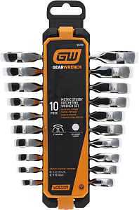 GearWrench 9520D 10‑Piece Ratcheting Wrench Set – Alloy Steel, Chrome Finish