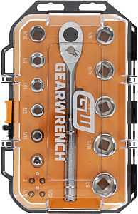 GearWrench 16‑Piece SAE 3/8‑in Drive Mechanics Tool Set – Chrome Finish