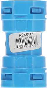 Carlon A240D2-10R Blue Polycarbonate 1/2 in ENT Coupling – High‑Strength 200 lb Pull‑Out
