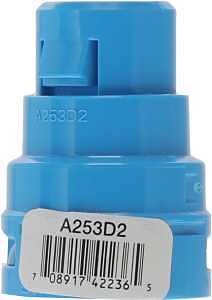Blue Polycarbonate 1/2" Snap‑In ENT Adapter – Carlon A253D2‑10R, 1.27" Dia, 1.79" L