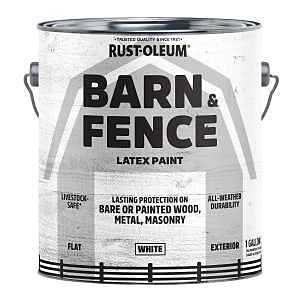 Premium Flat White Barn & Fence Paint – 1‑Gallon Exterior Coating