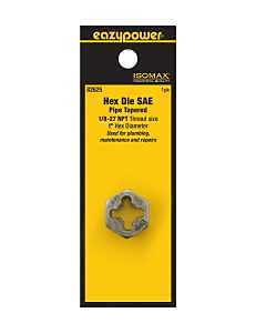 Isomax 82625 Hexagonal NPT Threading Die – 1/8‑27 Pipe Thread, 1‑in Hex