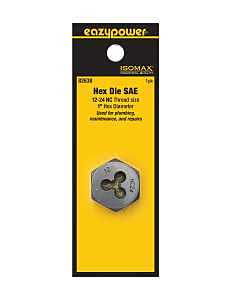 Isomax 82638 Hex Fractional Die – #12‑24 NF Thread – 1‑Inch Diameter