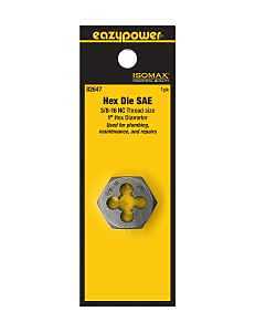 Isomax 82647 3/8‑16 NC Fractional Hex Die – 1‑Inch Diameter