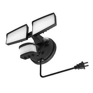 Halo SEC2HSPLUGMBLK 20W LED Security Floodlight – 2418 lm, Polycarbonate, Matte Black