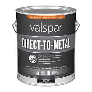 Valspar Black Semi‑Gloss Direct‑to‑Metal Paint – 1 Gal Rust‑Resistant Finish
