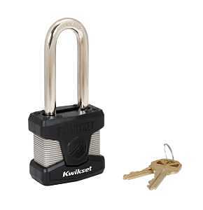 Kwikset SmartKey Stainless Steel Padlock – Hardened Shackle, Keyed Different