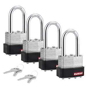 Kwikset Heavy‑Duty Weather‑Resistant Padlock – Steel Shackle, Keyed Different Key