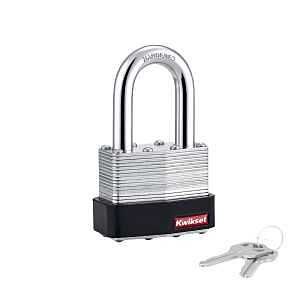 Kwikset 90260-144 Hardened‑Steel Padlock – Keyed Different, Weather‑Resistant, Silver Finish