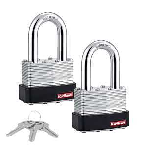 Kwikset Hardened Steel Padlock – Keyed Alike, Heavy‑Duty Shackle, Silver Finish