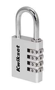 Kwikset 90260-460 Heavy‑Duty Aluminum Padlock with Steel Shackle – Keyless Combination Security