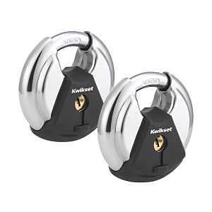Kwikset Discus High‑Security Boron Carbide Padlock – Keyed Alike, Stainless Steel Finish