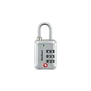 Kwikset Steel Shackle Combination Luggage Lock – Keyless Travel Security, Zinc Body, Silver Finish