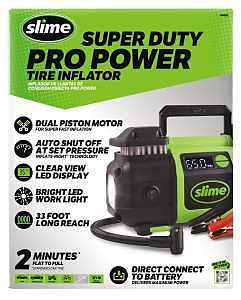 Slime 40083 Dual‑Piston Battery‑Powered Tire Inflator – 33‑ft Hose, Auto Shut‑Off