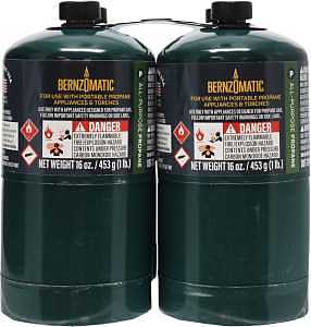 BernzOmatic TX916 16‑oz Portable Propane Gas Cylinder – Green Steel Tank, 127 psi