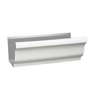 Amerimax 2600600048 Straight Back Gutter, 4 ft L, 5 in W, K Profile, 0.0185 in Thick Material, Aluminum, White