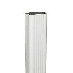 Amerimax 2601000048 Downspout, 3 in W, 2 in H, 4 ft L, Aluminum, White