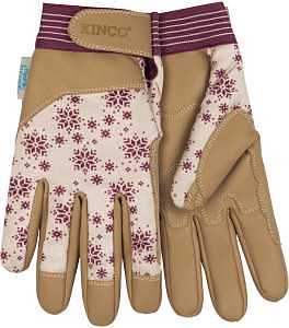 KincoPro Women's Angled Thumb Work Gloves – L, Tan, Waterproof Polyurethane/Polyester with Heatkeep Insulation
