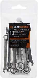 GearWrench 86560 10‑Piece Midget Wrench Set – Alloy Steel, Chrome‑Polished, Compact Tools