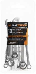 10‑Piece Chrome‑Finished Midget Combination Wrench Set – Alloy Steel, GearWrench 86561