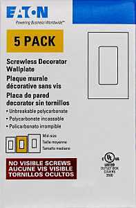 Screwless 1‑Gang White Wallplate – Seamless Finish