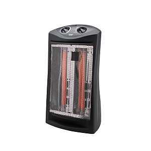 EZ Heat QGW15-607 Radiant Quartz Tower Space Heater, 12.5 A, 120 V, 1500 W, Black