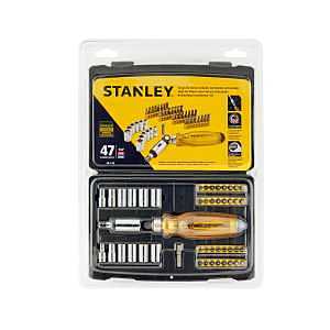 STANLEY 68-736 Ratchet Wrench Set, 47 -Piece, Chrome Vanadium Steel/PVC