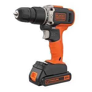 Black+Decker BCD704C1-B3 Hammer Drill, Battery Included, 20 V, 1.5 Ah, 10 mm Chuck, 1400 rpm Speed
