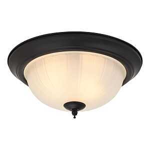 13.25" 2‑Light Flush‑Mount Ceiling LED Fixture – Brushed Metal Finish