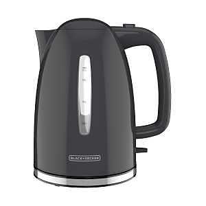 Black+Decker KE1555GY Rapid Boil Electric Kettle, 7 Cup, 1500 W, Gray, 8-1/2 in W, 9-1/2 in H, Automatic Shutoff Control